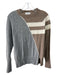 27 Miles Size S Gray, Brown, Cream Cashmere Geometric Whipstich Detail Sweater Gray, Brown, Cream / S