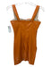 Nanushka Size XS Orange PU Leather flounce button straps Mini Dress Orange / XS