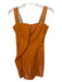 Nanushka Size XS Orange PU Leather flounce button straps Mini Dress Orange / XS