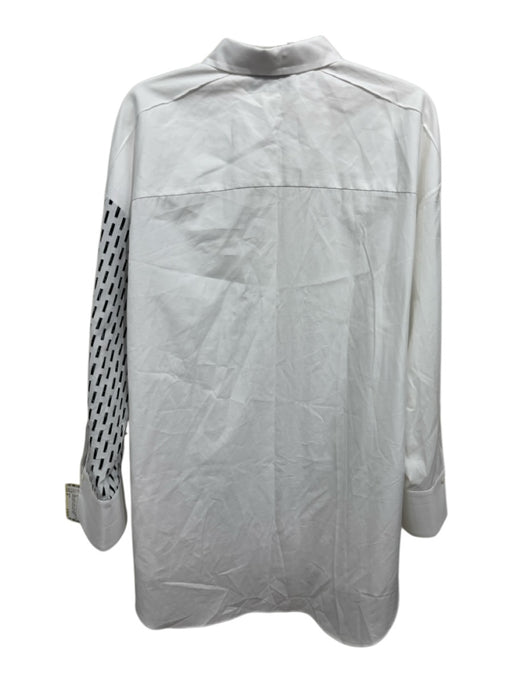 Partow Size M White & Black Cotton Long Sleeve Button Down Cutout detail Top White & Black / M
