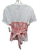 Tanya Taylor Size M White & Peach Cotton Short Sleeve Tie Dye Layered Ruched Top White & Peach / M