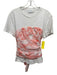 Tanya Taylor Size M White & Peach Cotton Short Sleeve Tie Dye Layered Ruched Top White & Peach / M