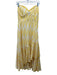 Charo Ruiz Ibiza Size L Yellow & White Cotton Blend Eyelet Lace Strapless Dress Yellow & White / L