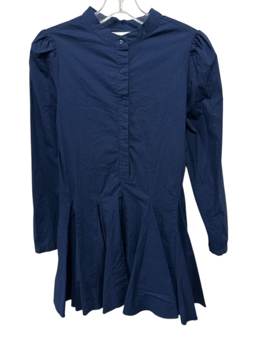 The Shirt Rochelle Behrens Size XS Navy Blue Long Sleeve Stand Collar Dress Navy Blue / XS