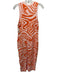 Milly Size L Orange & Peach Viscose & Polyester Knit Sleeveless Dress Orange & Peach / L