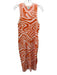 Milly Size L Orange & Peach Viscose & Polyester Knit Sleeveless Dress Orange & Peach / L
