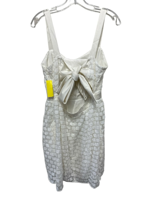 Abbey Glass Size S White Polyester Blend Textured Ribbon Straps Rectangle Dress White / S
