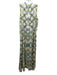 Alexis Size L Cream, Green & Yellow Viscose & Rayon Satin Geometric Print Dress Cream, Green & Yellow / L