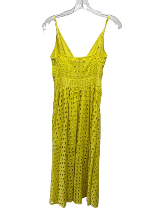 Solid & Striped Size XS Yellow Eyelet Lace Dot Spaghetti Strap V Neck Dress Yellow / XS