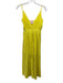Solid & Striped Size XS Yellow Eyelet Lace Dot Spaghetti Strap V Neck Dress Yellow / XS