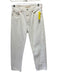 Mother Size 29 White Cotton Blend Denim High Rise Slim Straight Frayed Hem Jeans White / 29