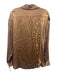 Raquel Allegra Size Est M Brown, Yellow & Black Rayon Satin Tie Dye Collared Top Brown, Yellow & Black / Est M
