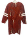 Maison Chateau Rouge Size L Orange, Brown & White Cotton Abstract Print Dress Orange, Brown & White / L