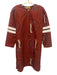 Maison Chateau Rouge Size L Orange, Brown & White Cotton Abstract Print Dress Orange, Brown & White / L