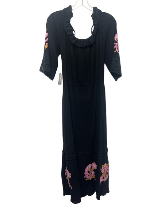 Figue Size L Black, Purple & Orange Cotton Removable Straps Off Shoulder Dress Black, Purple & Orange / L