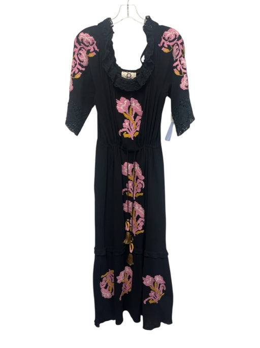 Figue Size L Black, Purple & Orange Cotton Removable Straps Off Shoulder Dress Black, Purple & Orange / L
