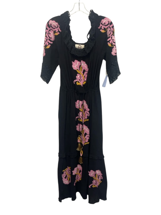 Figue Size L Black, Purple & Orange Cotton Removable Straps Off Shoulder Dress Black, Purple & Orange / L