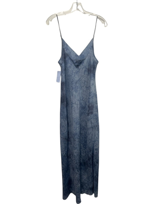 Beautiful People Size L Mixed Blues Silk Tie Dye Spaghetti Strap Slip Dress Mixed Blues / L