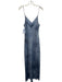 Beautiful People Size L Mixed Blues Silk Tie Dye Spaghetti Strap Slip Dress Mixed Blues / L