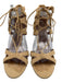 Aquazzura Shoe Size 40.5 Beige Suede Upper Lace Up Tie Ankle Back Zip Sandals Beige / 40.5