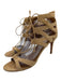 Aquazzura Shoe Size 40.5 Beige Suede Upper Lace Up Tie Ankle Back Zip Sandals Beige / 40.5