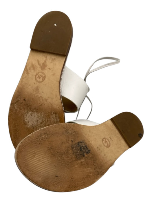 Michael Michael Kors Shoe Size 10 White Leather Upper Gold Tone Details Sandals White / 10