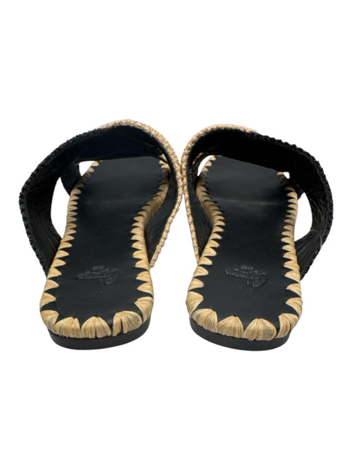 Castaner Shoe Size 40 Black & Beige Raffia Upper Woven Criss Cross Mule Sandals Black & Beige / 40