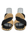 Castaner Shoe Size 40 Black & Beige Raffia Upper Woven Criss Cross Mule Sandals Black & Beige / 40
