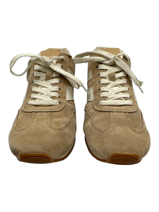 Vince Shoe Size 10 Beige & Cream Suede Upper Lace Up Low Top Sneakers Beige & Cream / 10