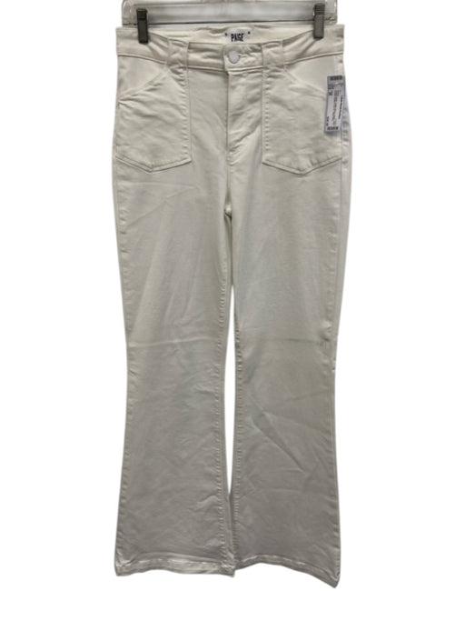 Paige Size 29 Cream White Cotton Blend Denim Patch Pocket Button & Zip Fly Jeans Cream White / 29