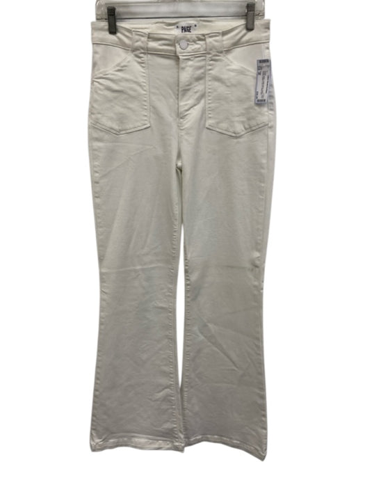 Paige Size 29 Cream White Cotton Blend Denim Patch Pocket Button & Zip Fly Jeans Cream White / 29