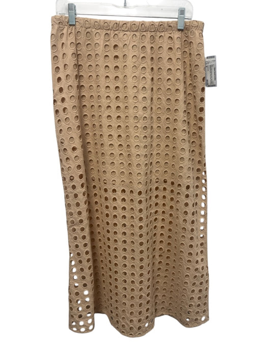 Tuckernuck Size M Peach Beige Missing Fabric Tag Elastic Waistband Eyelet Skirt Peach Beige / M
