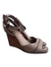 Frye Shoe Size 6 Mud Gray Leather Open Toe & Heel Ankle Buckle Wedge Shoes Mud Gray / 6