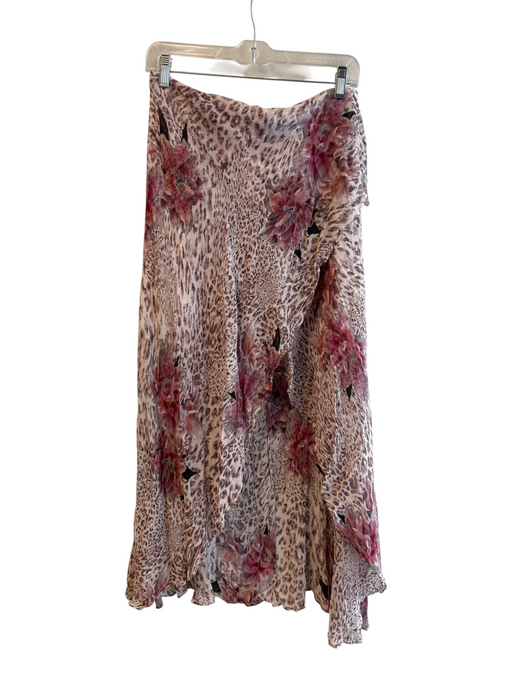 All Saints Size 8 White, Mauve & Mulit Viscose Viscose Back Zip Hi Lo Skirt White, Mauve & Mulit / 8
