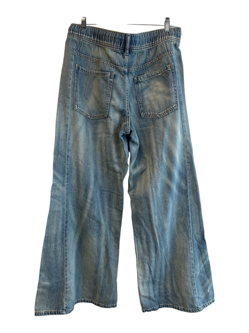 Pilcro Size Sm & Med Light Denim Cotton Blend Drawstring Waist Zip Fly Jeans Light Denim / Sm & Med