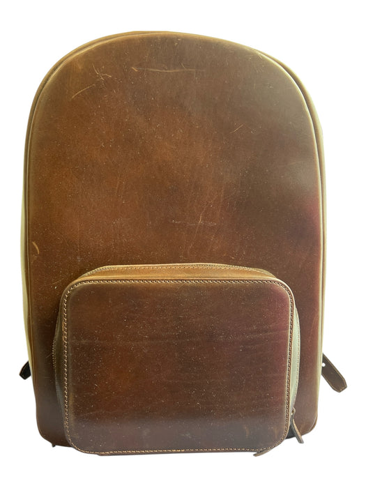 Satchel. Brown Leather Zip Around Exterior Pocket Interior Pocket Adjustable Bag Brown / Large