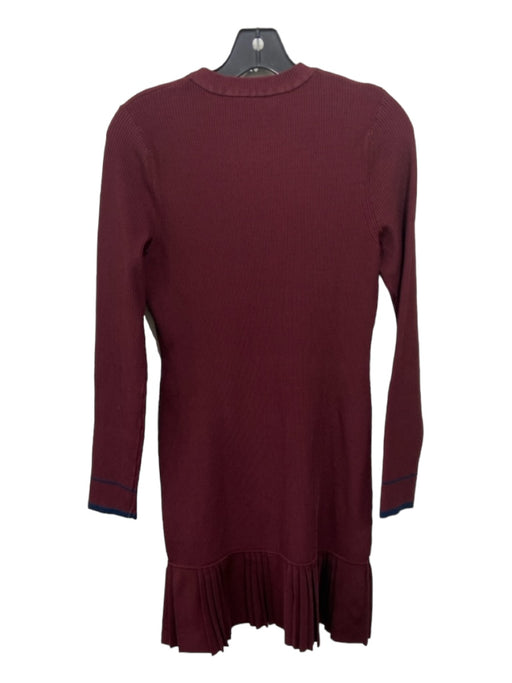 3.1 Phillip Lim Size M Maroon Red Viscose Blend Round Neck Long Sleeve Dress Maroon Red / M
