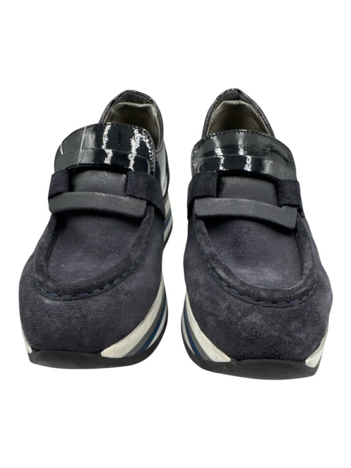 Soft Waves Shoe Size 38.5 Navy, Blue & White Suede & Patent Leather Sneakers Navy, Blue & White / 38.5
