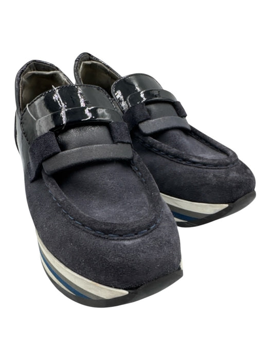 Soft Waves Shoe Size 38.5 Navy, Blue & White Suede & Patent Leather Sneakers Navy, Blue & White / 38.5