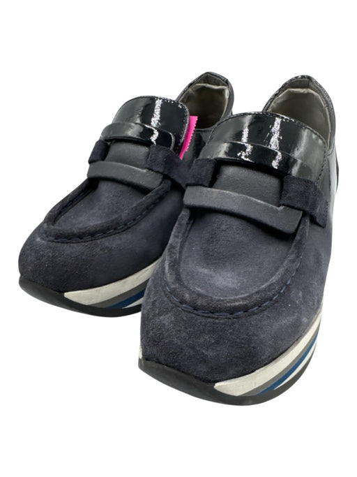 Soft Waves Shoe Size 38.5 Navy, Blue & White Suede & Patent Leather Sneakers Navy, Blue & White / 38.5