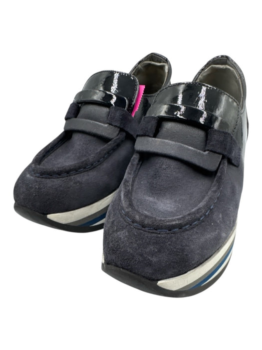 Soft Waves Shoe Size 38.5 Navy, Blue & White Suede & Patent Leather Sneakers Navy, Blue & White / 38.5