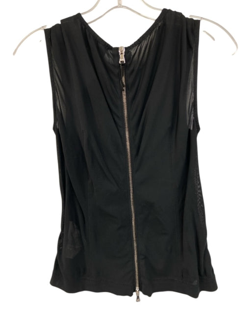 D&G Size 36 Gray & Black Viscose & Polyamide Ruched Front Sleeveless boning Top Gray & Black / 36
