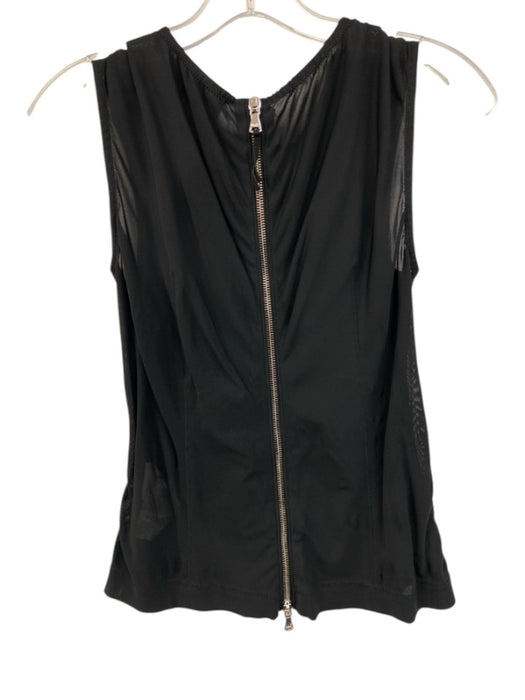 D&G Size 36 Gray & Black Viscose & Polyamide Ruched Front Sleeveless boning Top Gray & Black / 36