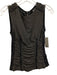 D&G Size 36 Gray & Black Viscose & Polyamide Ruched Front Sleeveless boning Top Gray & Black / 36