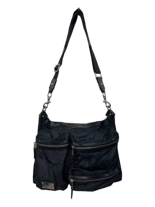 D&G Dolce & Gabbana Black Nylon Crossbody Exterior Pocket silver hardware Bag Black / M