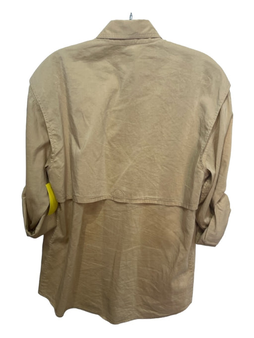 Billy Reid Size XS Beige Cotton & Silk Button Up Collar Pocket Detail Top Beige / XS