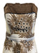 Carolina Herrera Size 2 Ivory & Brown Poly Blend Sleeveless Jacquard Dress Ivory & Brown / 2