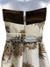 Carolina Herrera Size 2 Ivory & Brown Poly Blend Sleeveless Jacquard Dress Ivory & Brown / 2