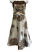 Carolina Herrera Size 2 Ivory & Brown Poly Blend Sleeveless Jacquard Dress Ivory & Brown / 2