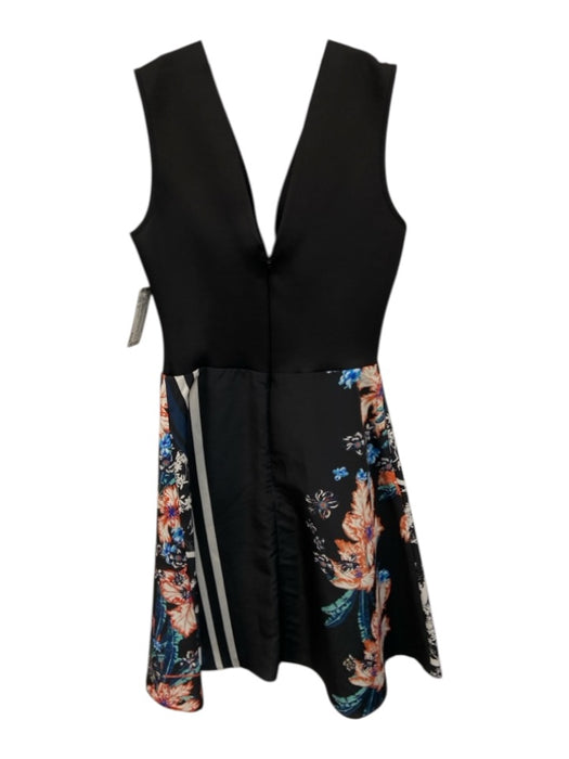 Clover Canyon Size S Black Multi Poly Blend V Neck Sleeveless Floral Dress Black Multi / S